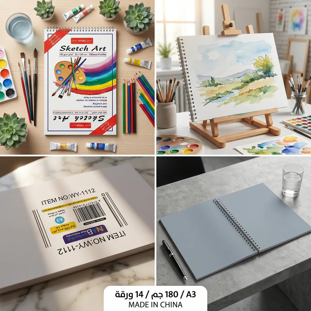 دفتر رسم 180 غرام 14 صفحة مقاس A