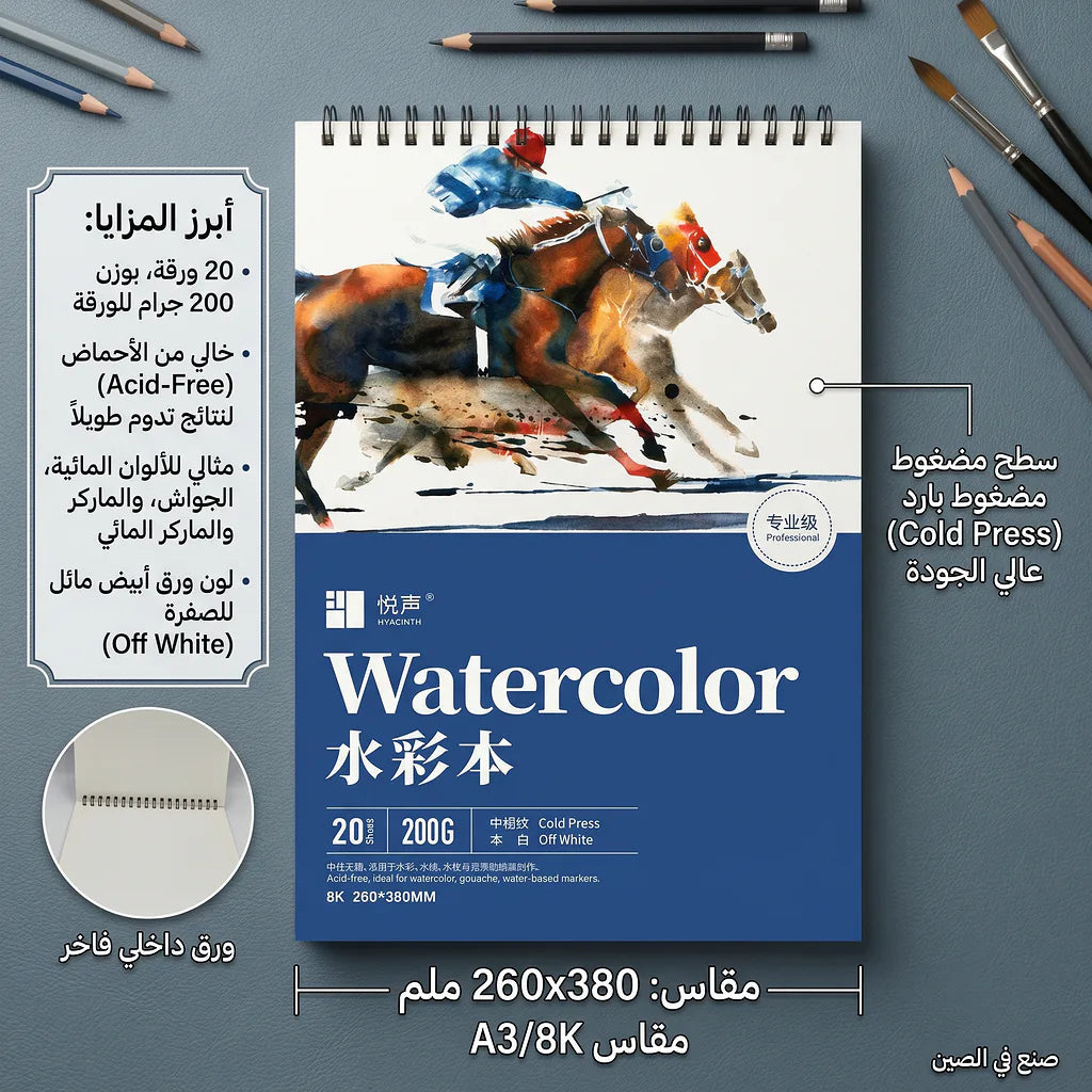 دفتر رسم 200 غرام 20 صفحة مقاس الصورة الرئيسية للمنتج