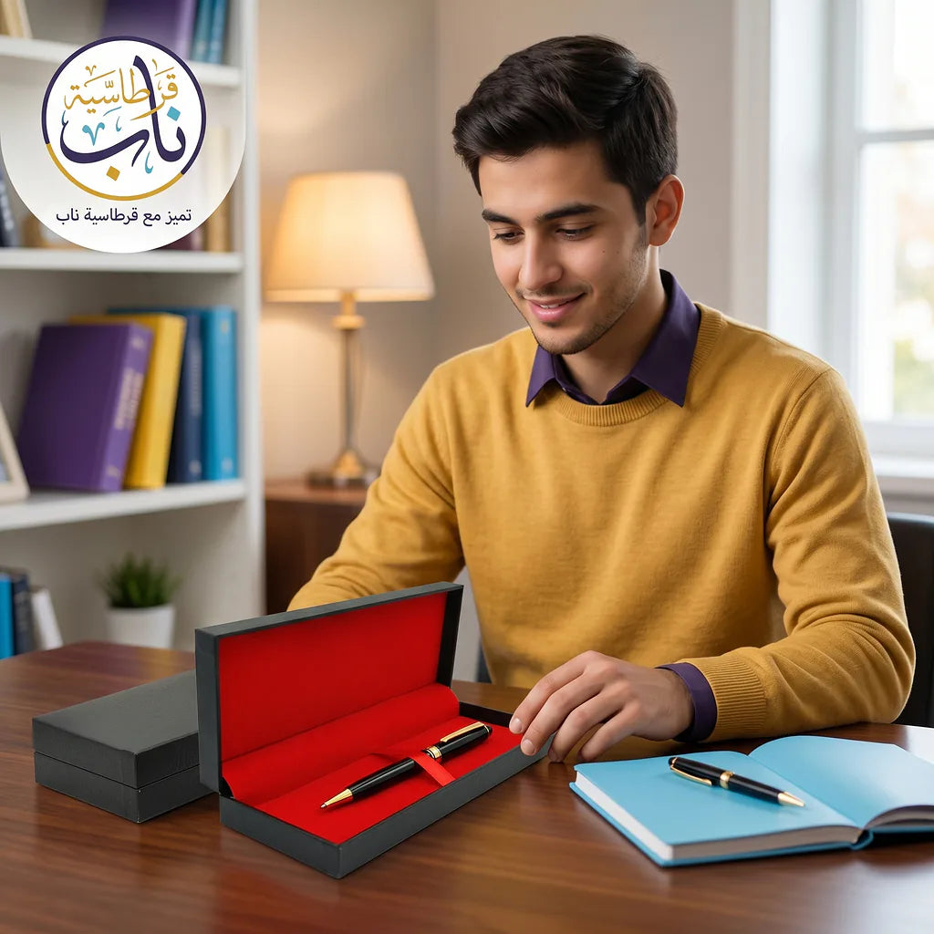 علبة قلم حبر ببطانة حمراء الصورة الرئيسية للمنتج