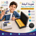علبة قلم حبر ببطانة ذهبية