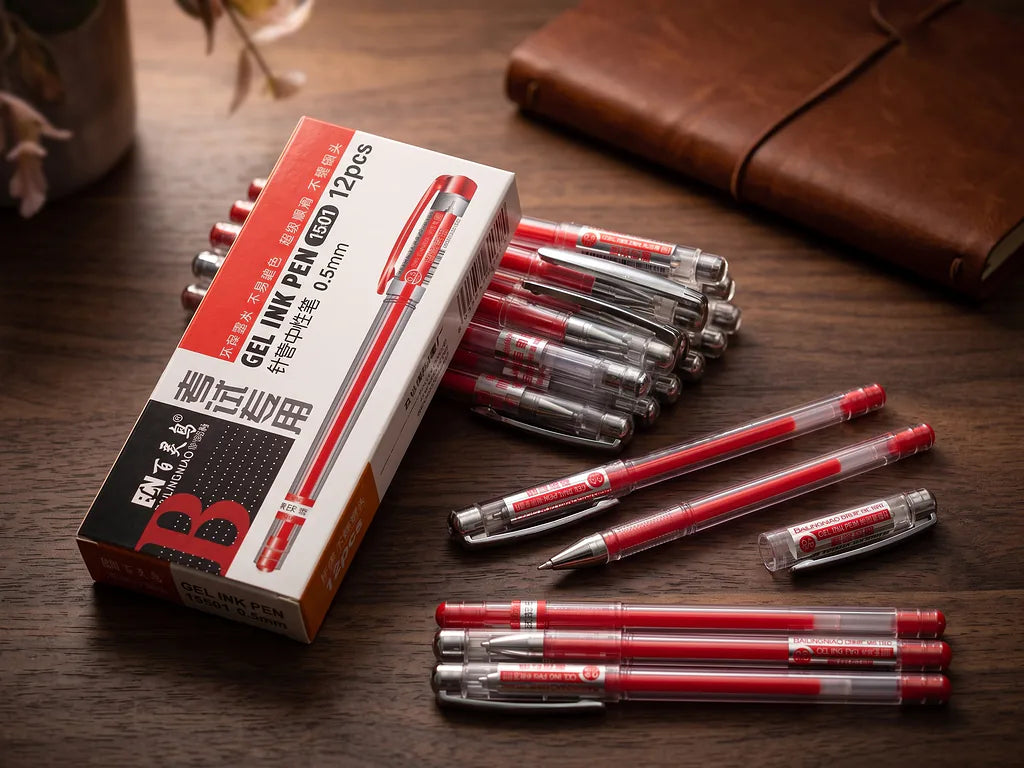 علبة أقلام جيل أحمر 12 حبة الصورة الرئيسية للمنتج