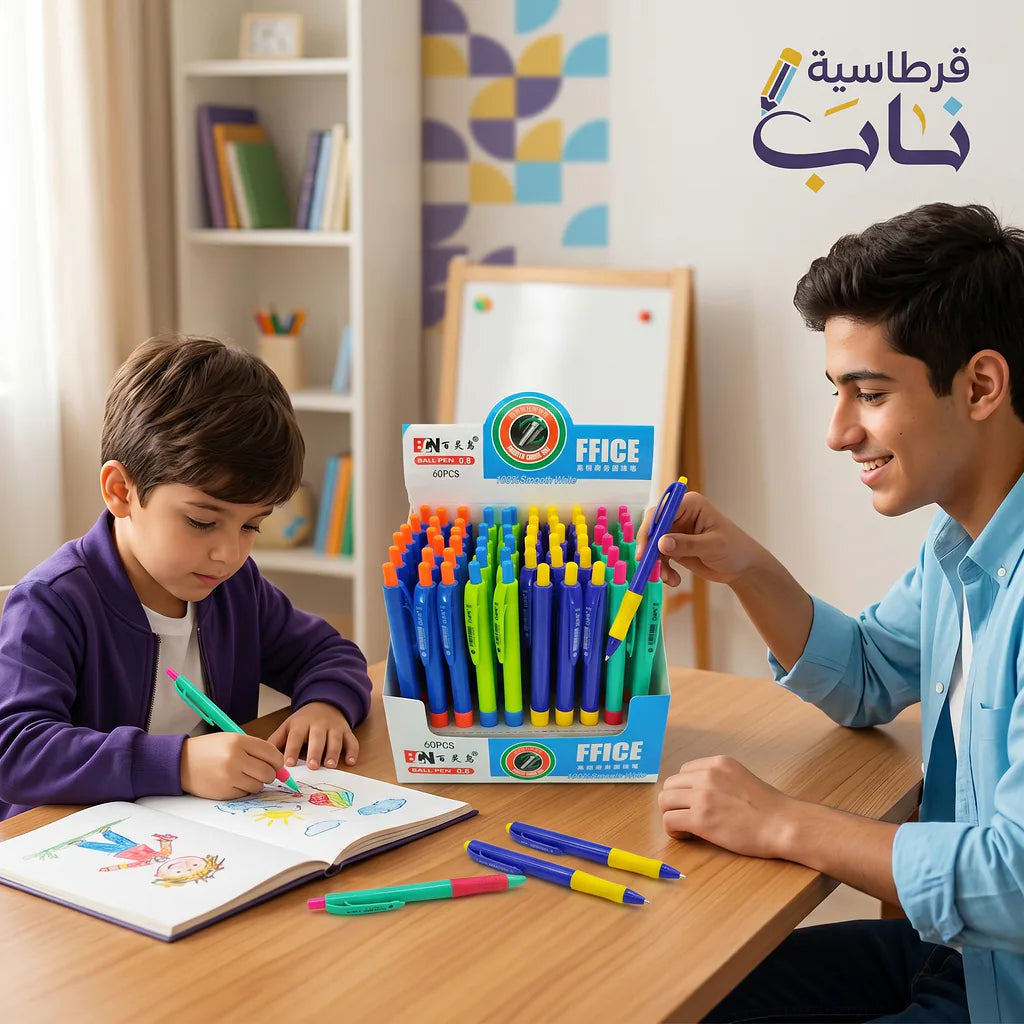 قلم حبر جاف لون أزرق 0.8 ملم