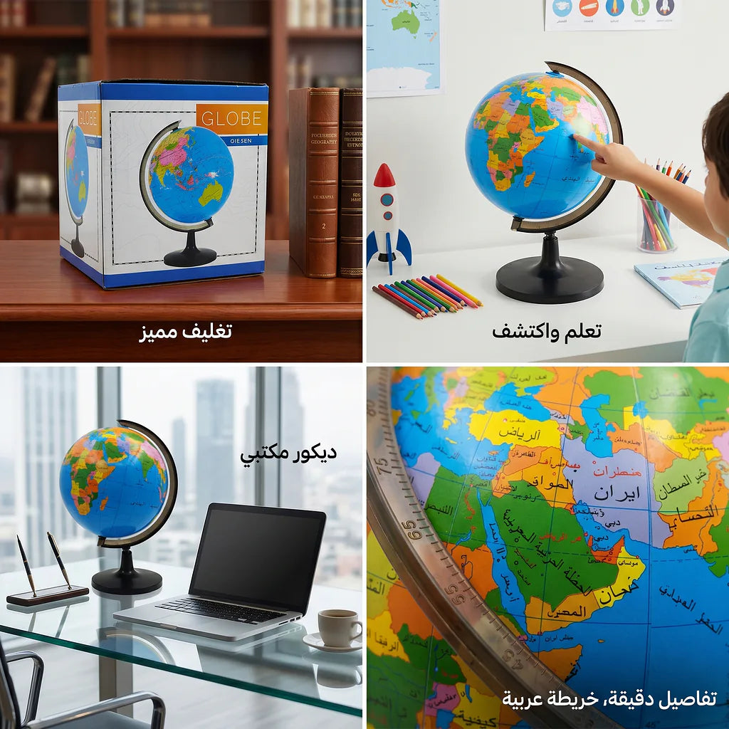 مجسم كرة أرضية عربي بحجم