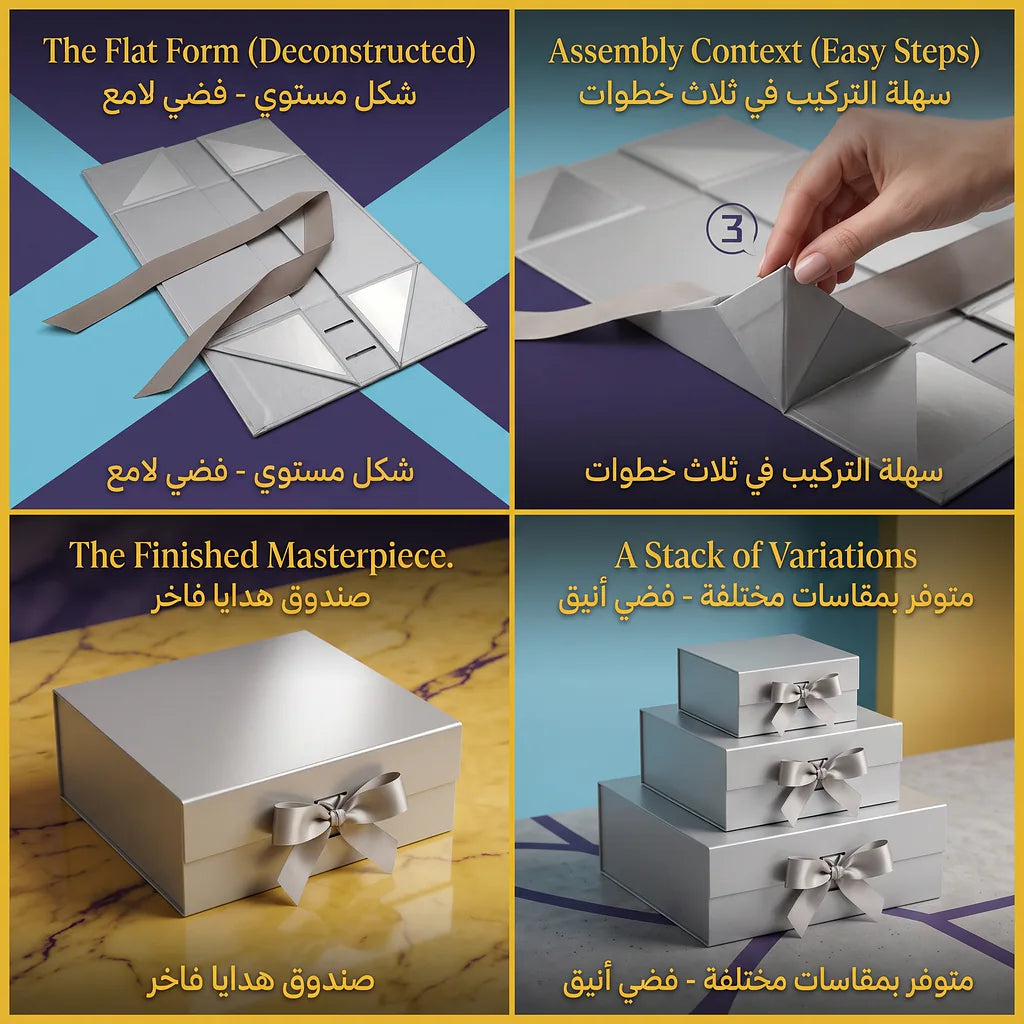 علبة هدايا مقاس 20X18.2X8 CM لون ابيض