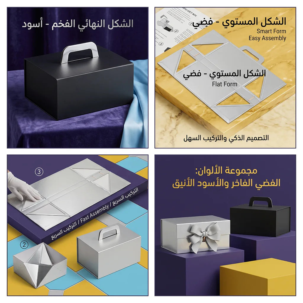 علبة هدايا مقاس 33.5X26X15 CM لون ابيض الصورة الرئيسية للمنتج