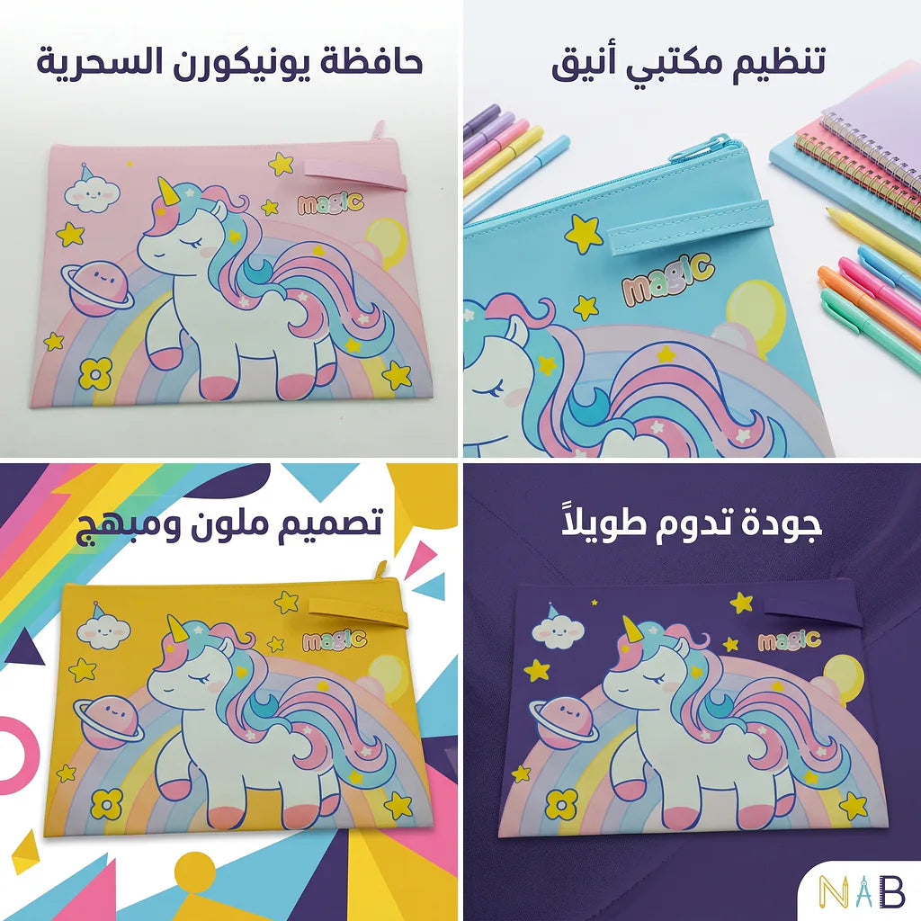 حافظة ورق قماش صغيرة يونيكورن