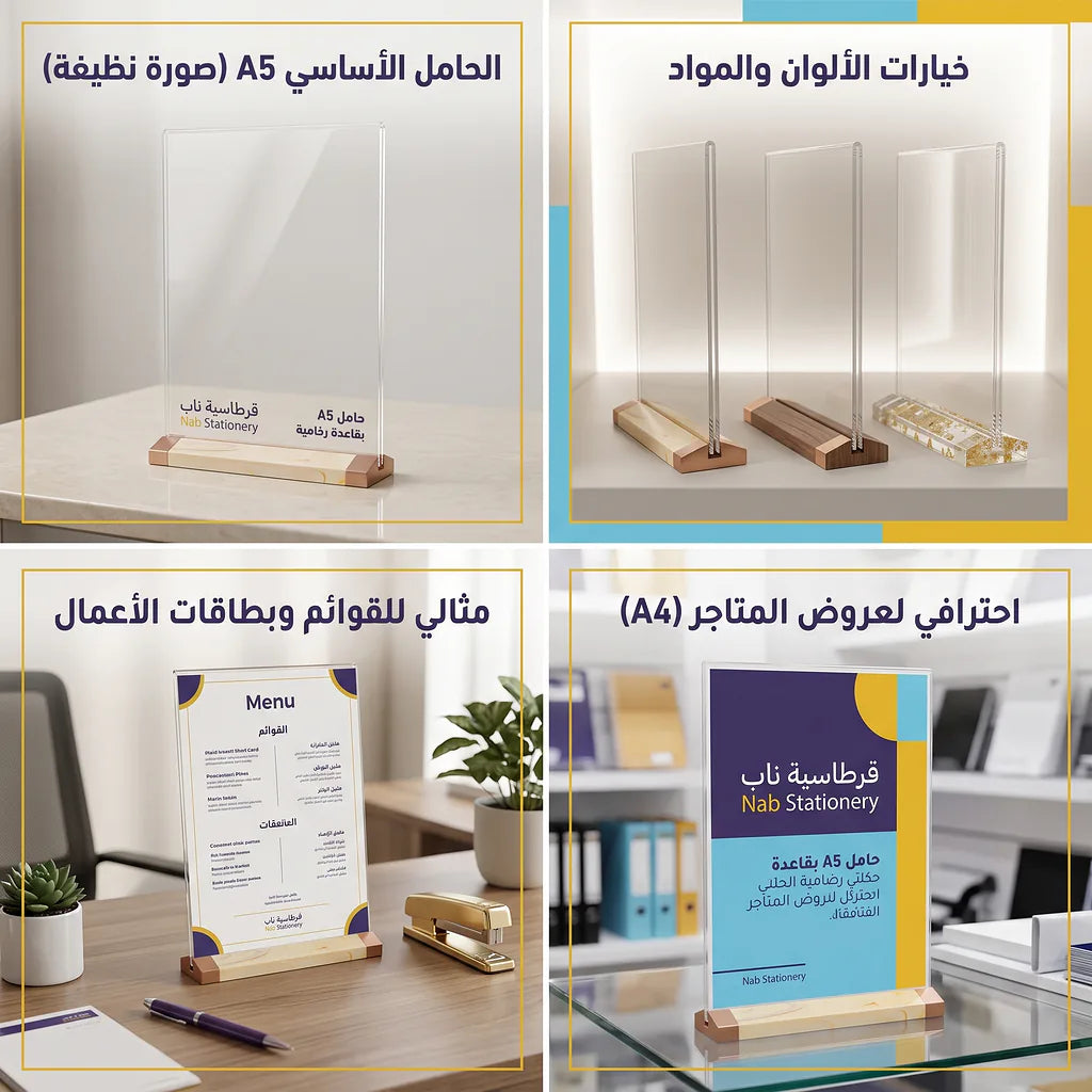 استاند مكتبي مع قاعدة بلون رخامي عرضي A