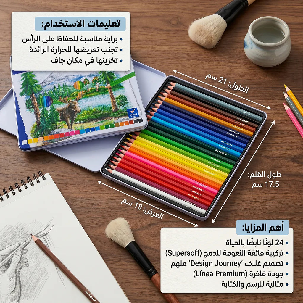 ألوان خشبية 24 قلم