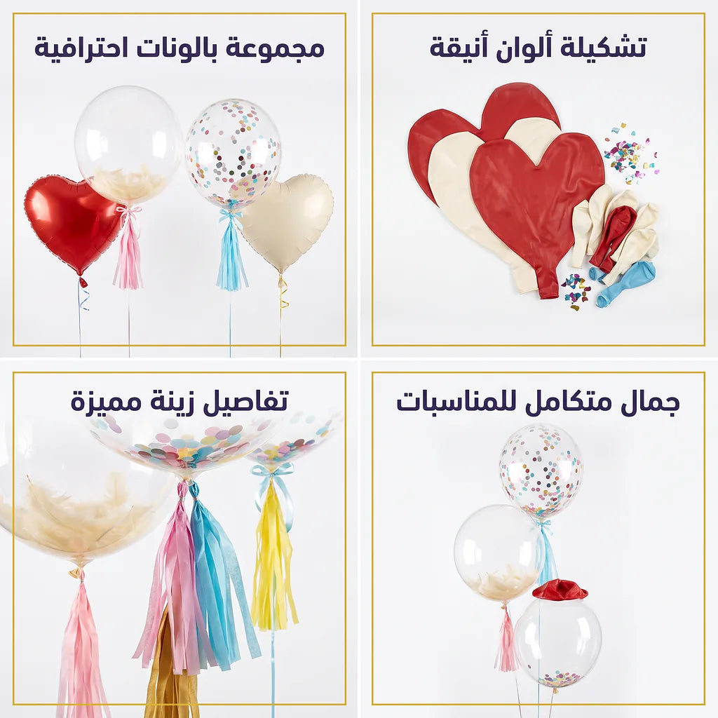 بالون شكل قلب بطول 70 بوصة أحمر وأبيض Secondary image