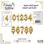 شمع ارقام ذهبي بلاستيكي لاعياد الميلاد