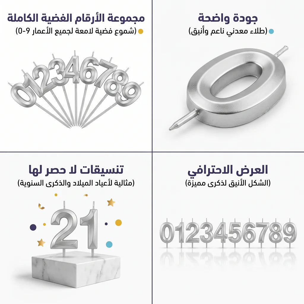 شمع ارقام كبيرة لاعياد الميلاد