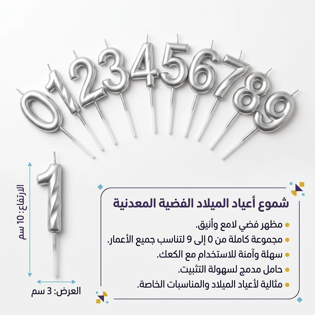 شمع ارقام كبيرة لاعياد الميلاد