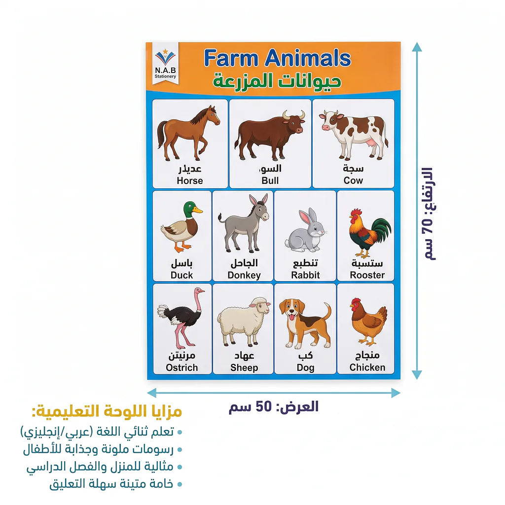 لوحة حيوانات المزرعة