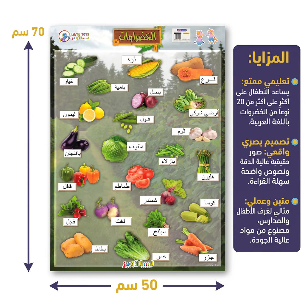 كتاب تعلم اسماء  الخضراوات