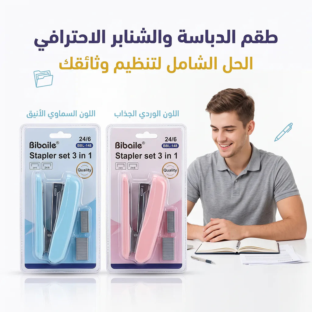دباسة صغيرة مع دبابيس