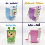 مبراة مع حافظة شكل مربع
