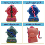 مبراة مع حافظة شكل مروحة