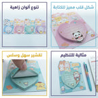 ورق ملاحظات شكل قلب