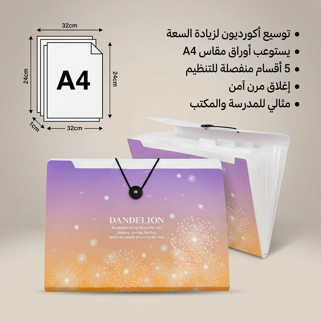 حقيبة أكورديون بحجم A4 عدد الصورة الرئيسية للمنتج