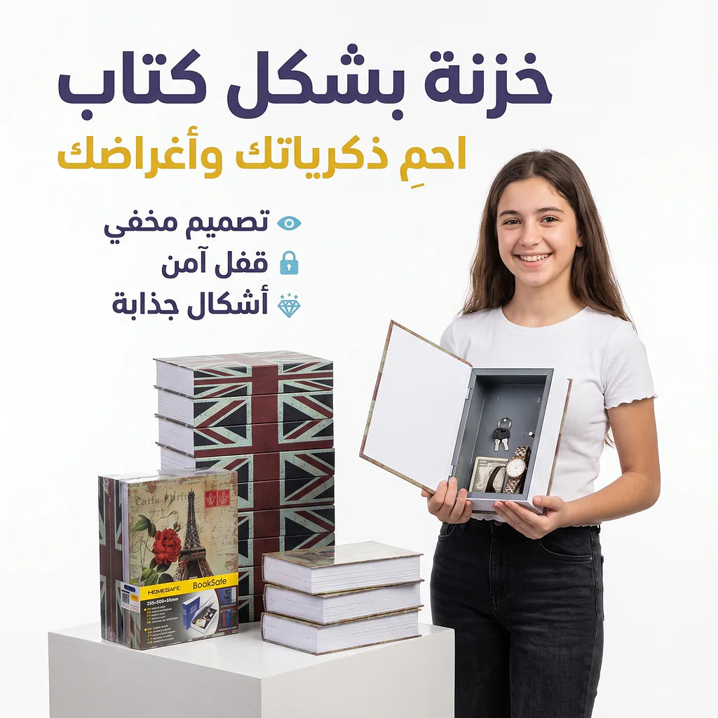 صندوق حفظ كتب شكل كتاب حجم كبير