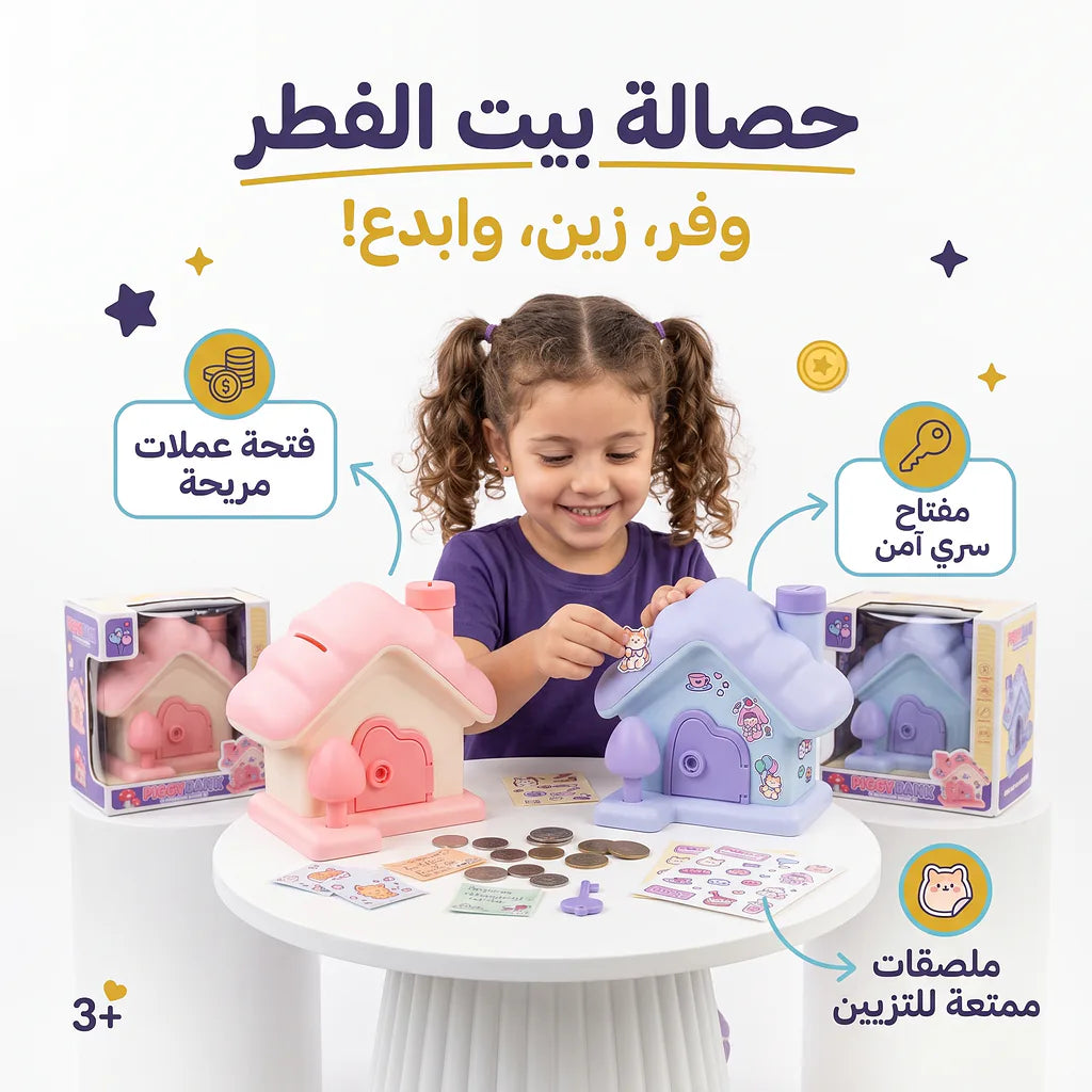 حصالة نقود صغيرة شكل منزل