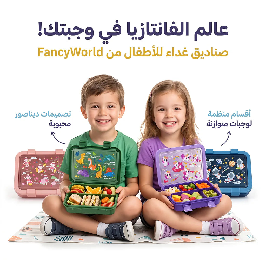 لانش بوكس بلاستيكي برسومات كرتونية / 1500 مل