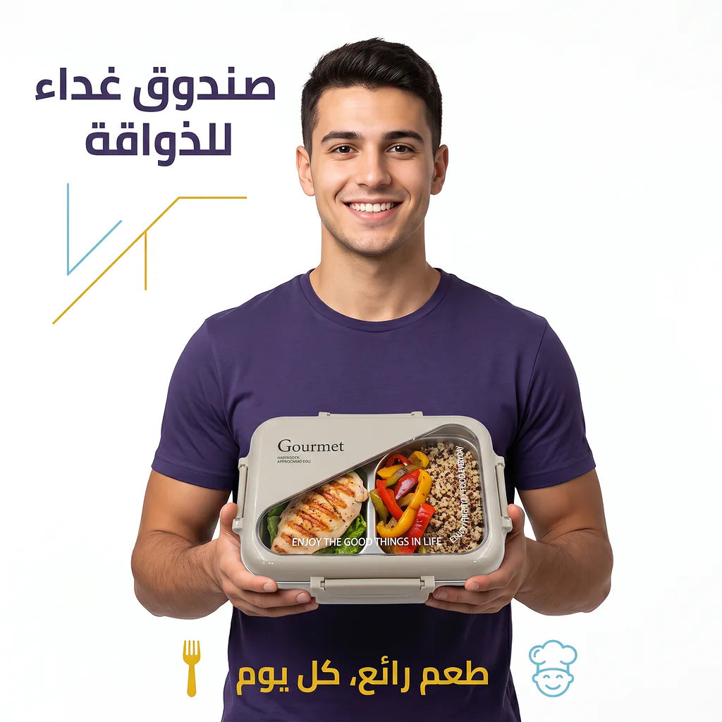 لانش بوكس مثلث الشكل قسمين / 900 مل