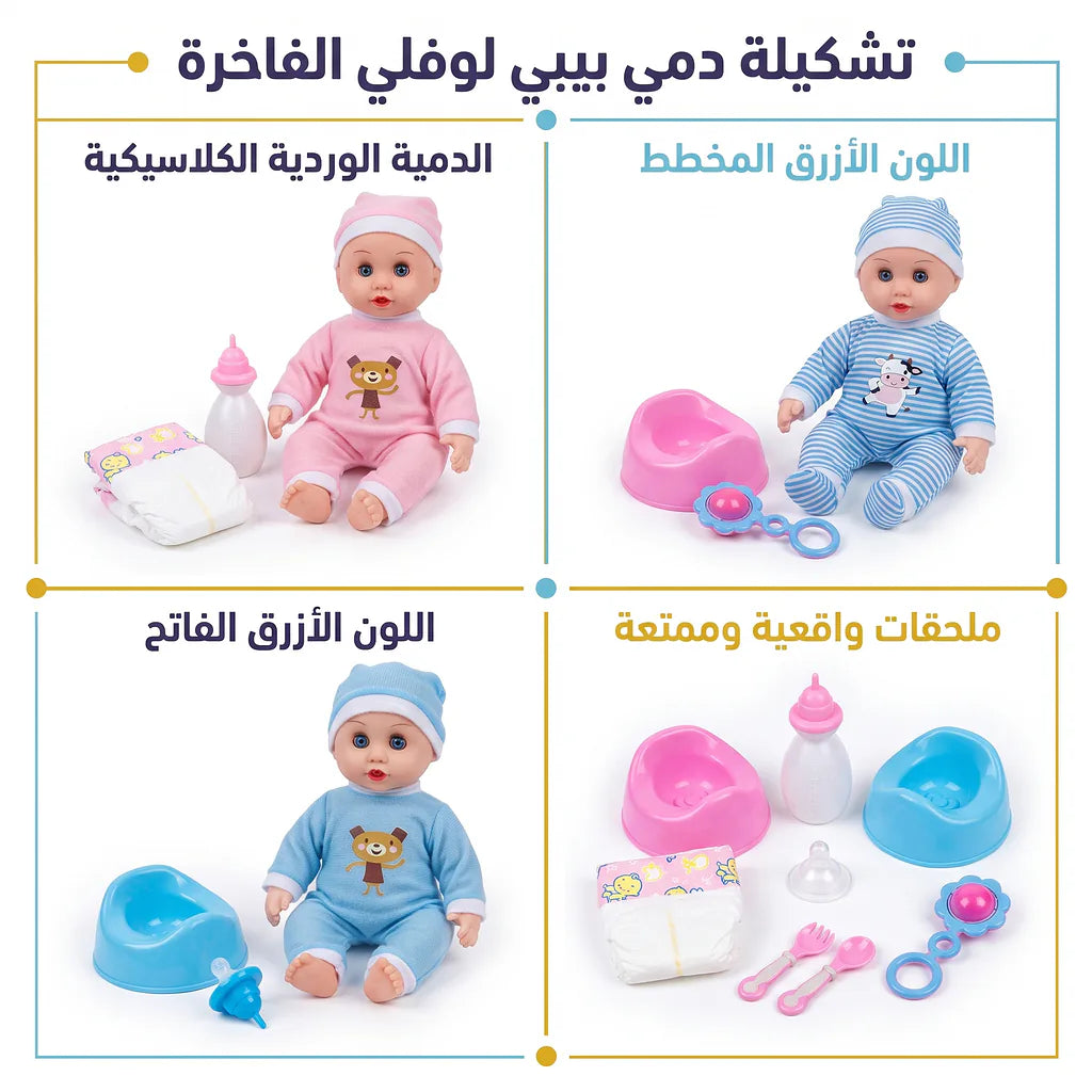 دمية طفل رضيع مع ببرونة