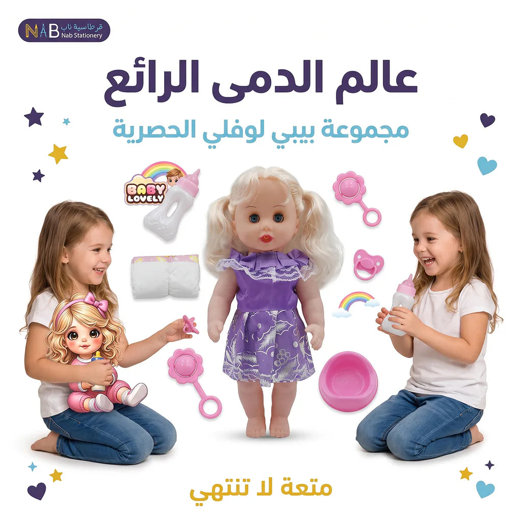 دمية طفل رضيع مع ببرونة