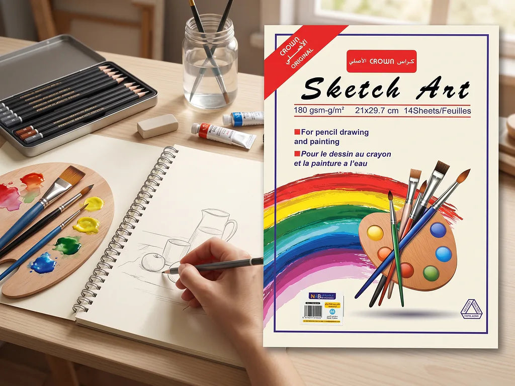 دفتر رسم 180 غرام 14 صفحة مقاس A الصورة الرئيسية للمنتج