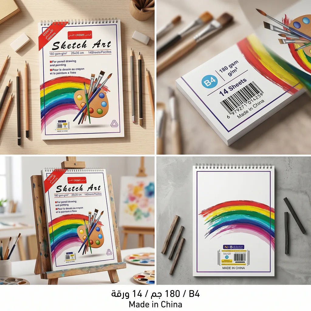 دفتر رسم 180 غرام 14 صفحة مقاس B4