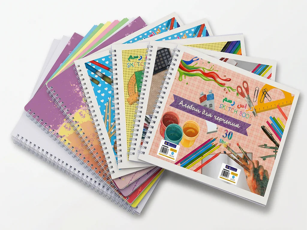 دفتر رسم 100 غرام 30 صفحة مقاس A4