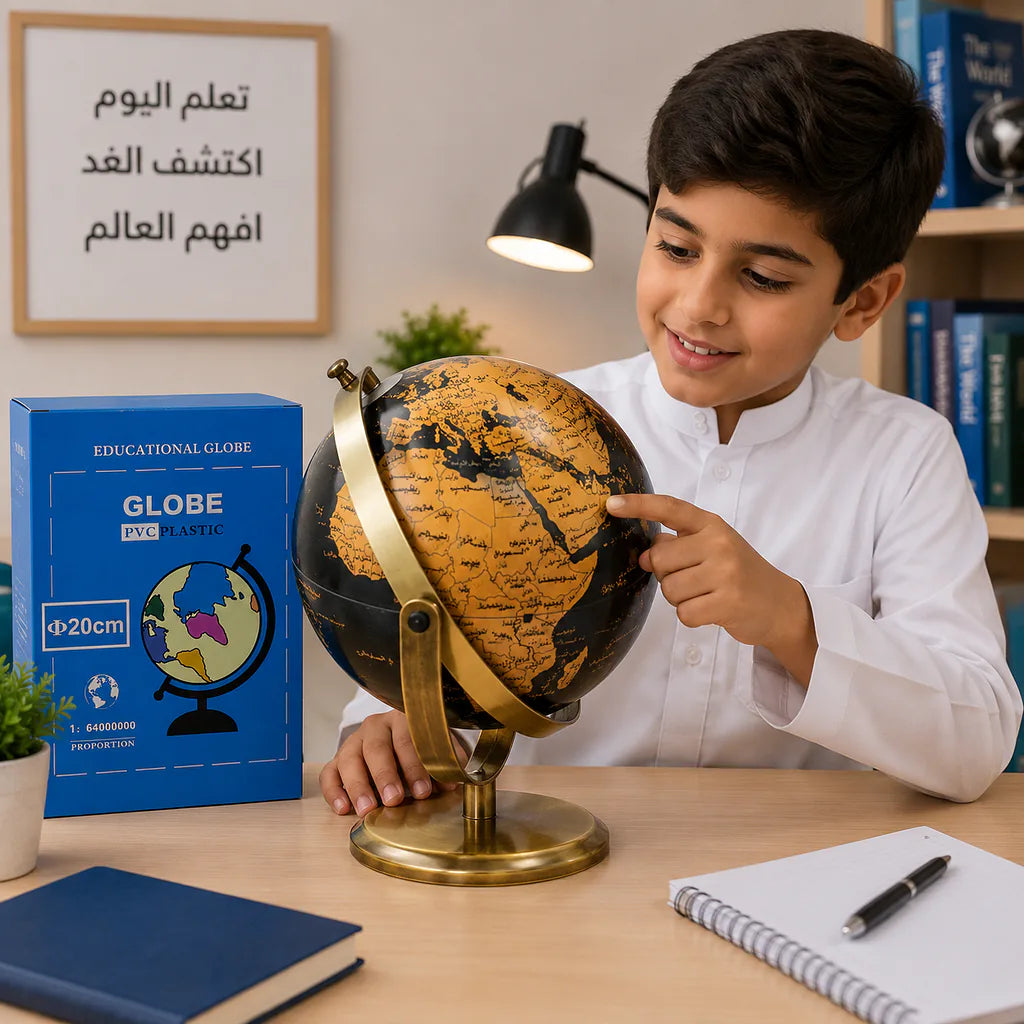 كرة ارضية إنجليزية معدنية بحجم 20 سم