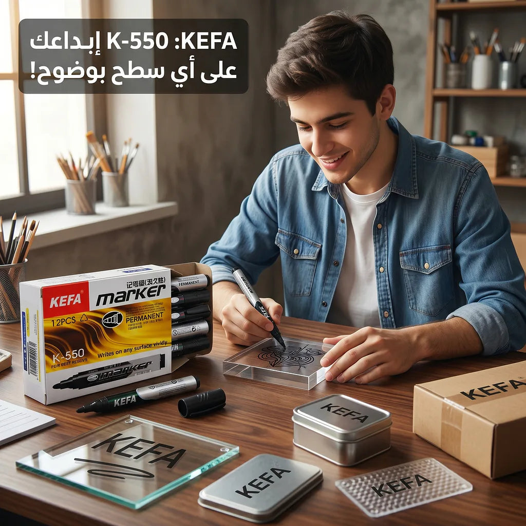 قلم ماركر حافة مائلة أسود