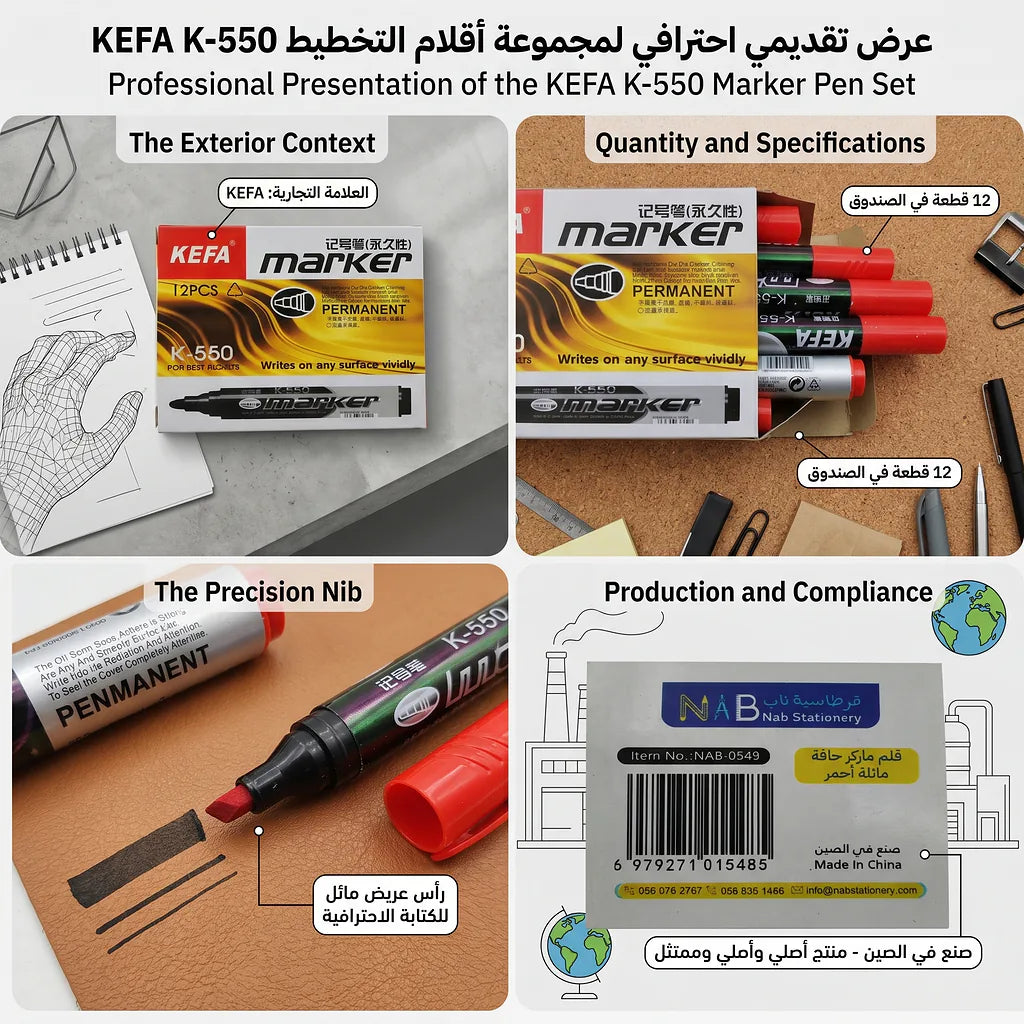 قلم ماركر حافة مائلة