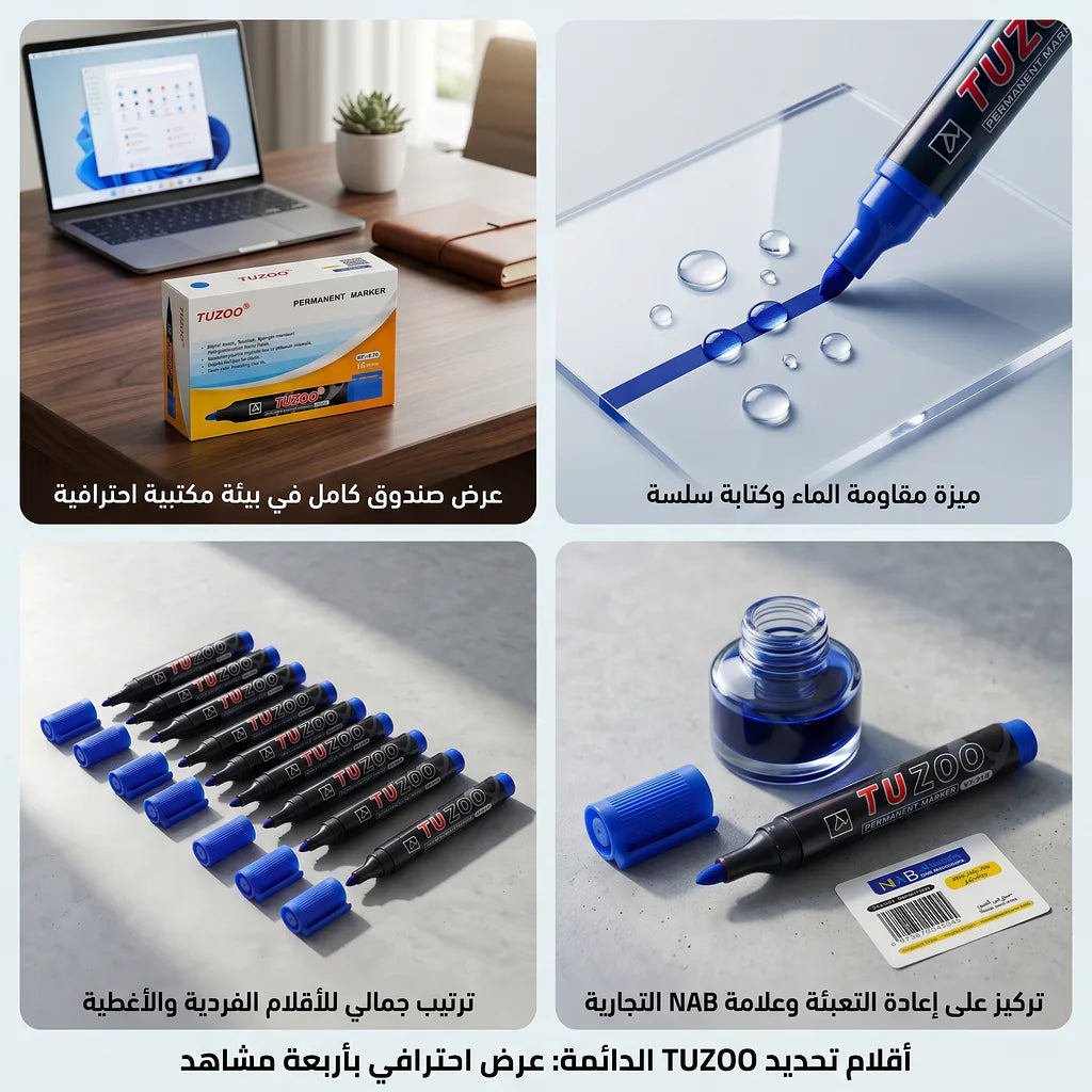 قلم ماركر حافة مائلة أزرق الصورة الثانوية للمنتج
