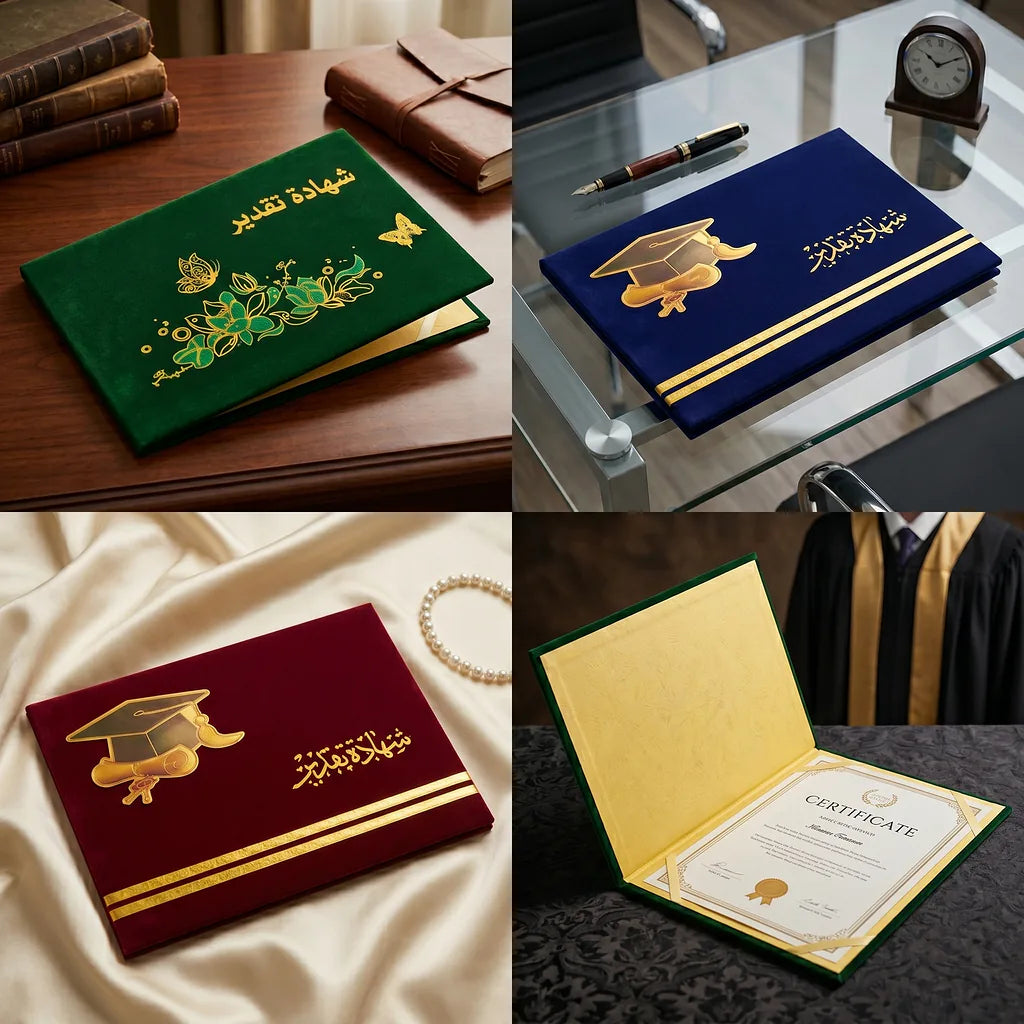 شهادة تقدير للتخرج لون كحلي