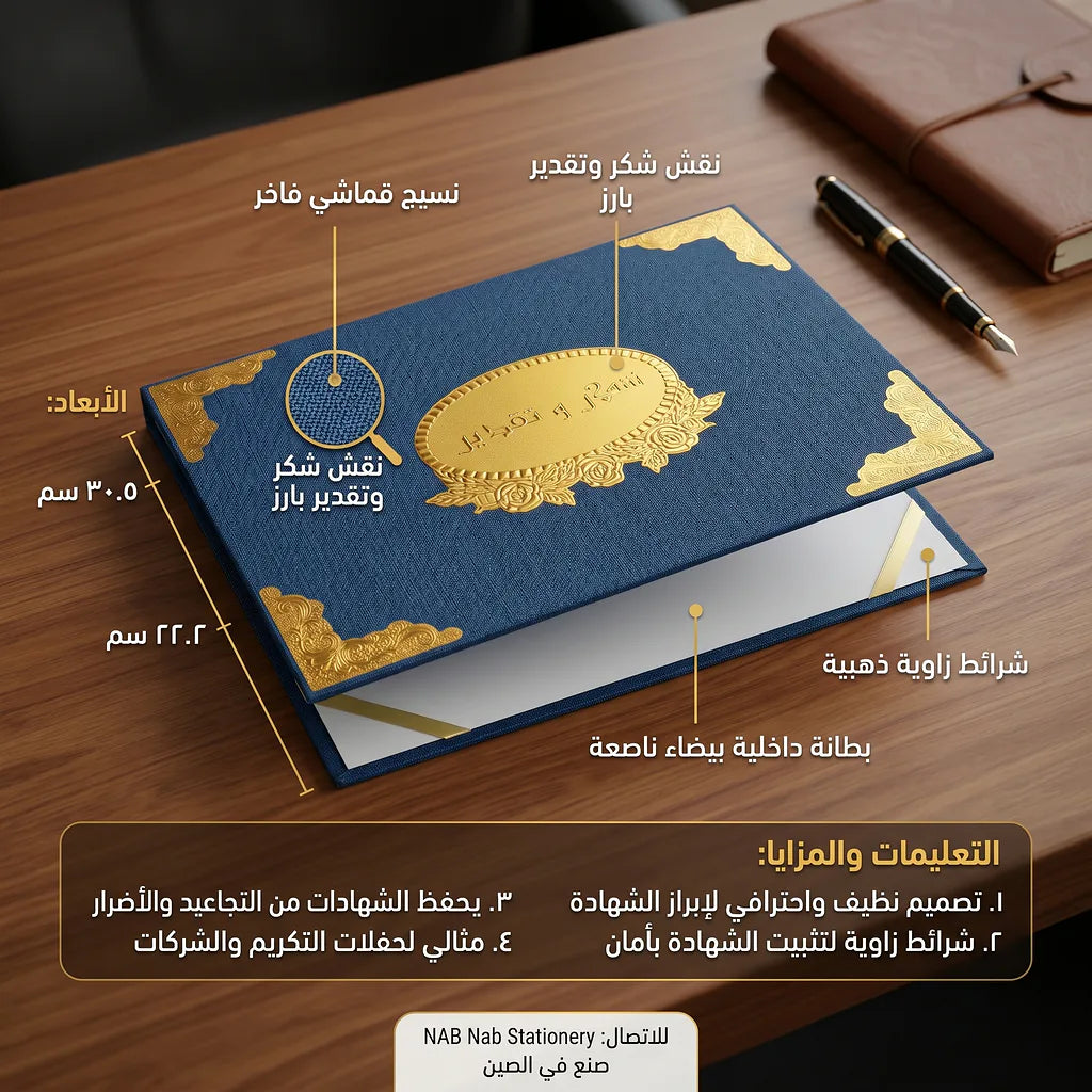 شهادة تقدير لون ذهبي ثلاثي الابعاد الصورة الثانوية للمنتج