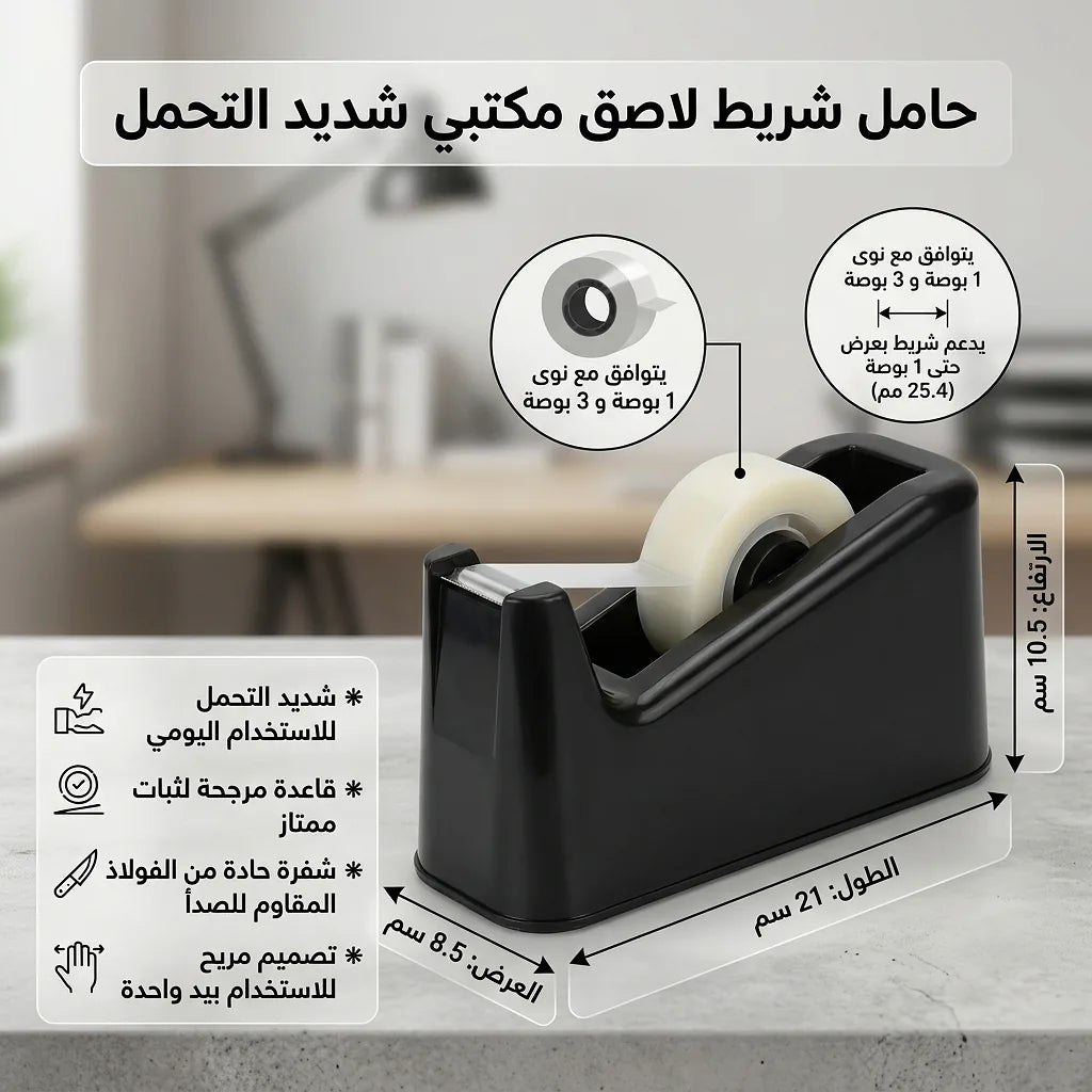 حامل شريط لاصق لون ازرق مقاس كبير