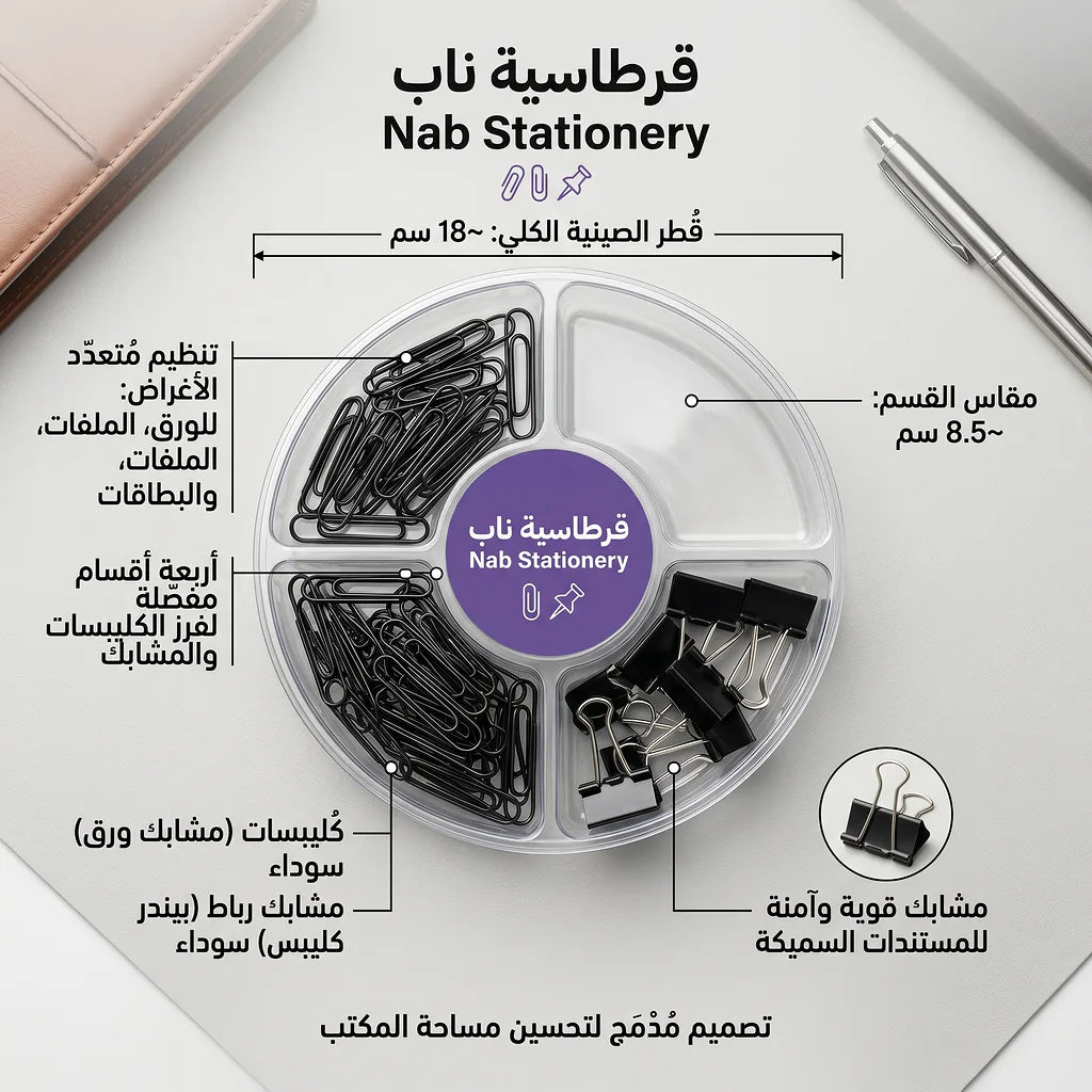 مجموعة منظم مكتب متنوعة لون اسود الصورة الرئيسية للمنتج